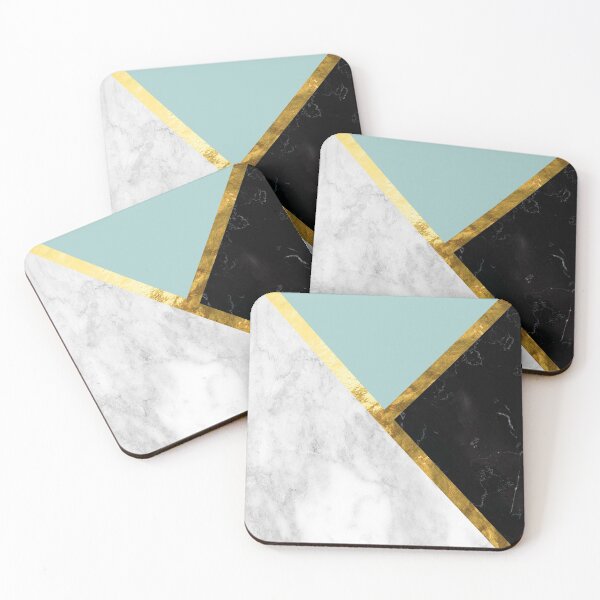 Item preview, Elegant geometric  gold glitter white black marble designed and sold by Seatzy.