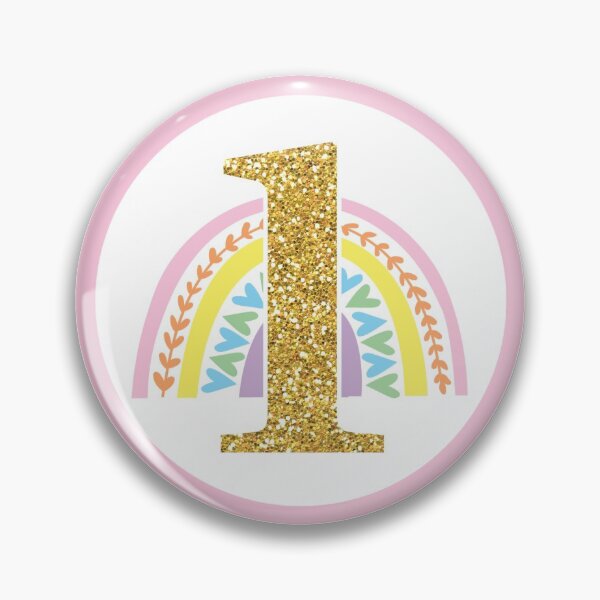 Item preview, Pastel Rainbow Baby Girl One 1st Birthday Round Circle designed and sold by CyanSkyDesign.