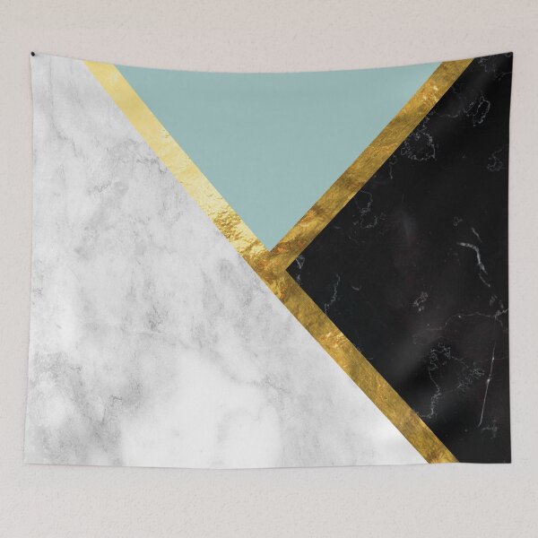 Item preview, Elegant geometric  gold glitter white black marble designed and sold by Seatzy.