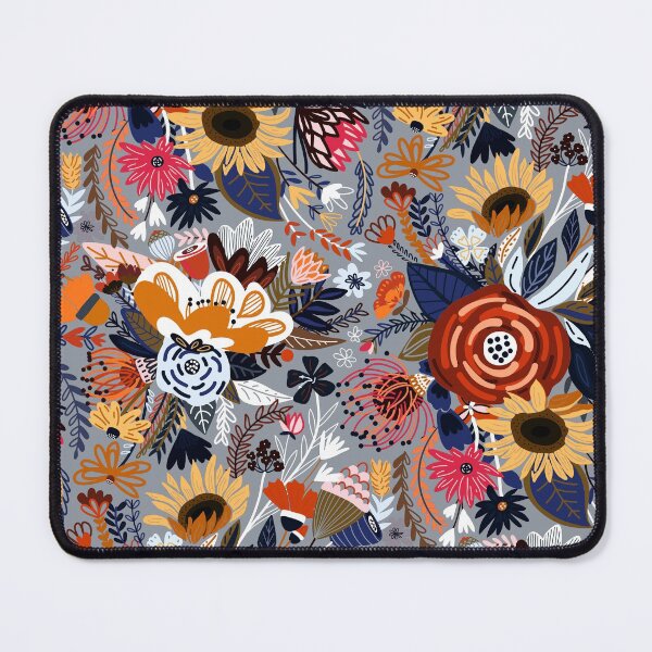 Item preview, Popping Floral - Orange & Navy designed and sold by TigaTiga.