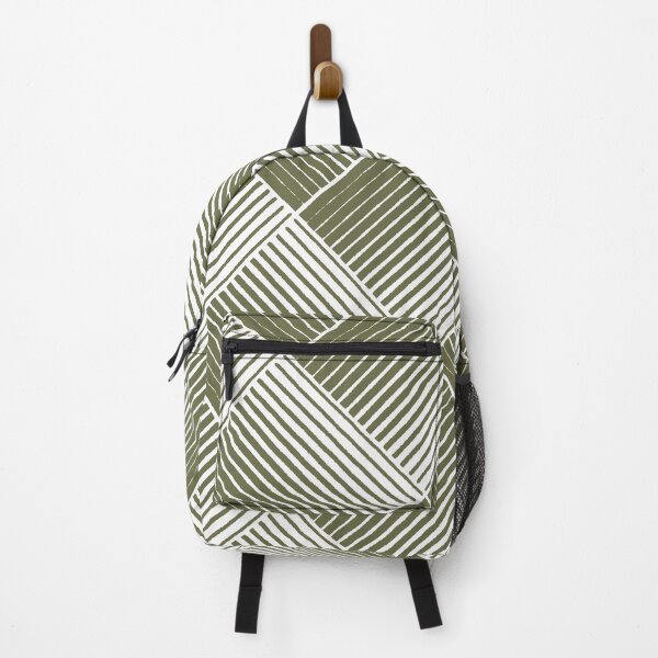 Item preview, Dark Green and White Mosaic Stripe Pattern Pairs 2022 Trending Color - Hue - Shade Pantone Olive Branch 18-0527 designed and sold by ColorOfTheYears.