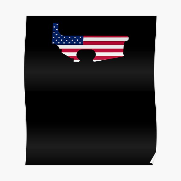 "Ar15 Lower American Flag Long Sleeve" Poster for Sale by