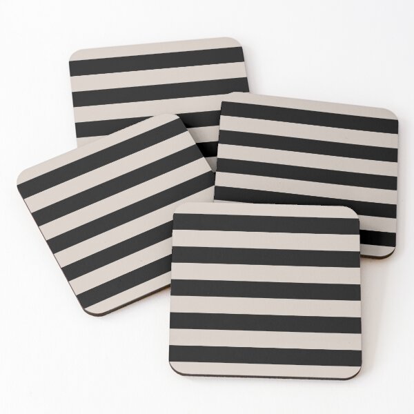 Item preview, Pastel Pink and Black Horizontal Stripe Pattern Pairs 2022 Trending Color - Hue - Shade Pantone Perfectly Pale 13-0003 designed and sold by ColorOfTheYears.