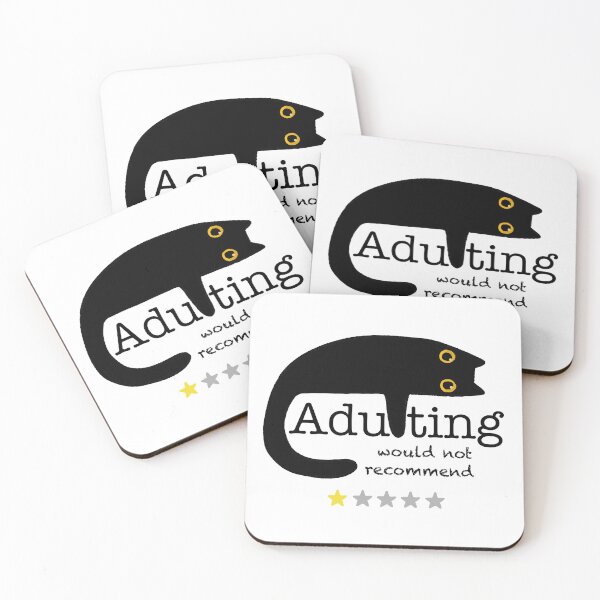 Item preview, Adulting Would Not Recommend - Black Cat  designed and sold by RosalieReeves.