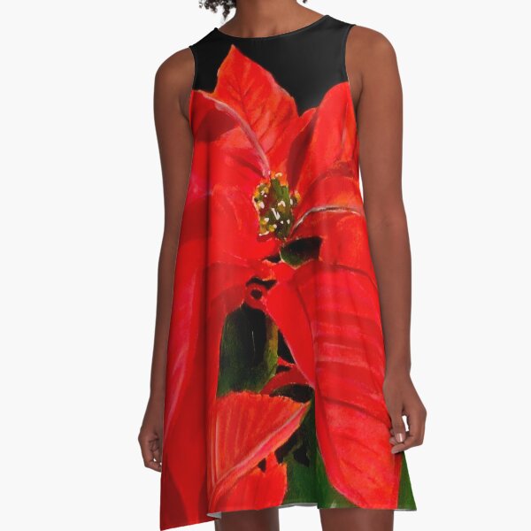 Poinsettia A-Line Dress