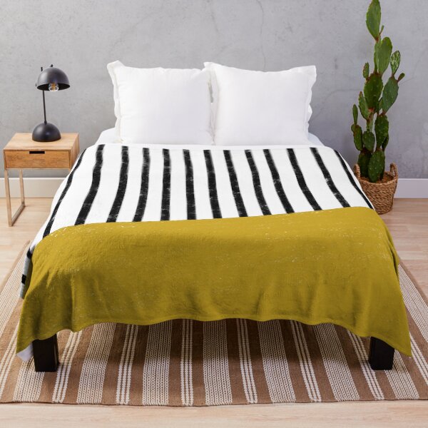 Item preview, Handmade Stripe Block Pattern (mustard yellow/white/black) designed and sold by Design Minds Boutique.