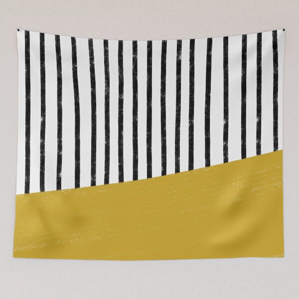 Item preview, Handmade Stripe Block Pattern (mustard yellow/white/black) designed and sold by Design Minds Boutique.