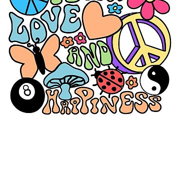 Peace love happiness sign hippie' Sticker