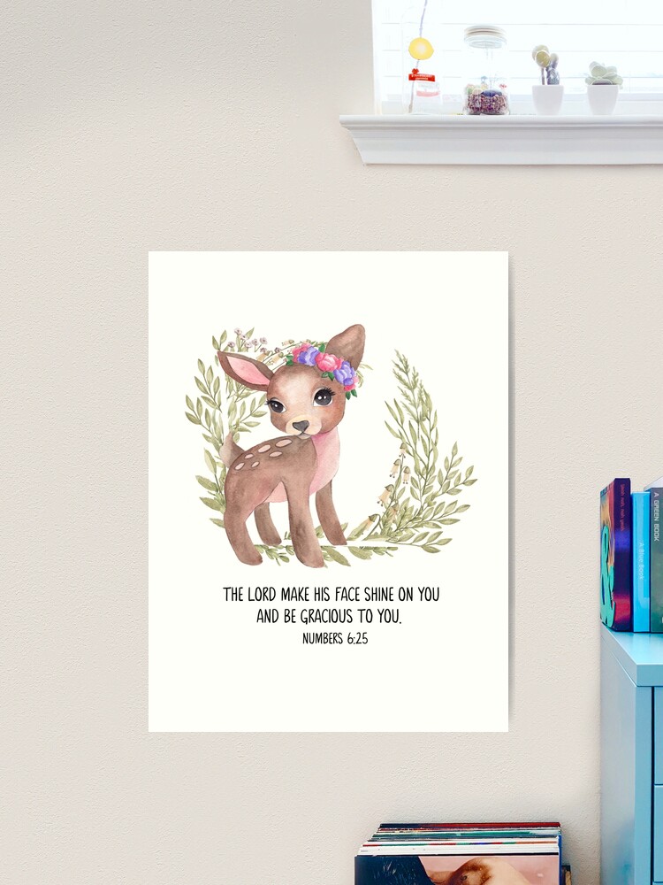 Kids Bible Verse Wall Art, Nursery Bible Verse, Numbers 6:25