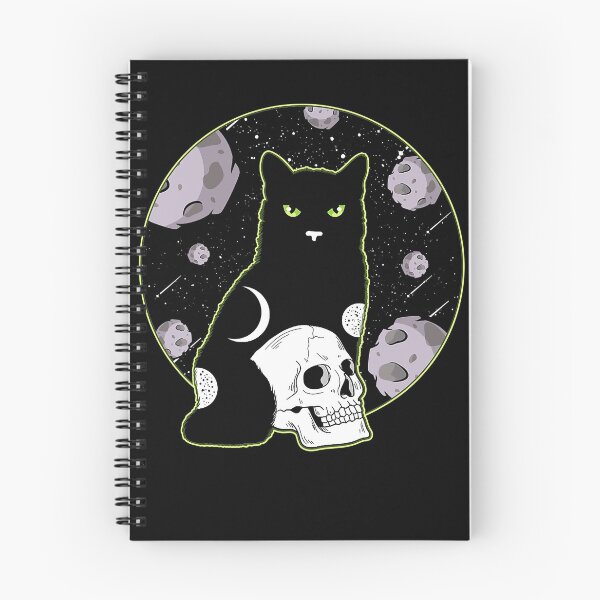 Item preview, Demon Cats Moon & Skull Creepy Bad Evil Occult Black Cat designed and sold by BabyBellyLaughs.