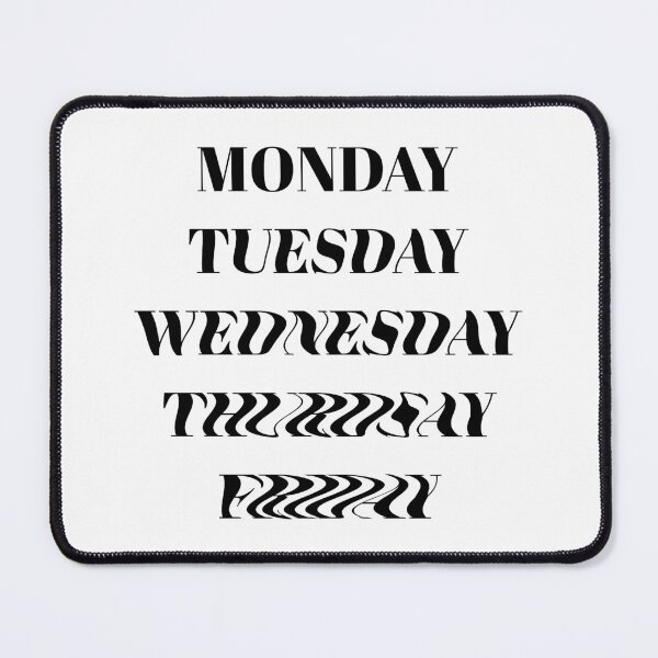 Item preview, Wavy Days of the Week (black) designed and sold by Design Minds Boutique.