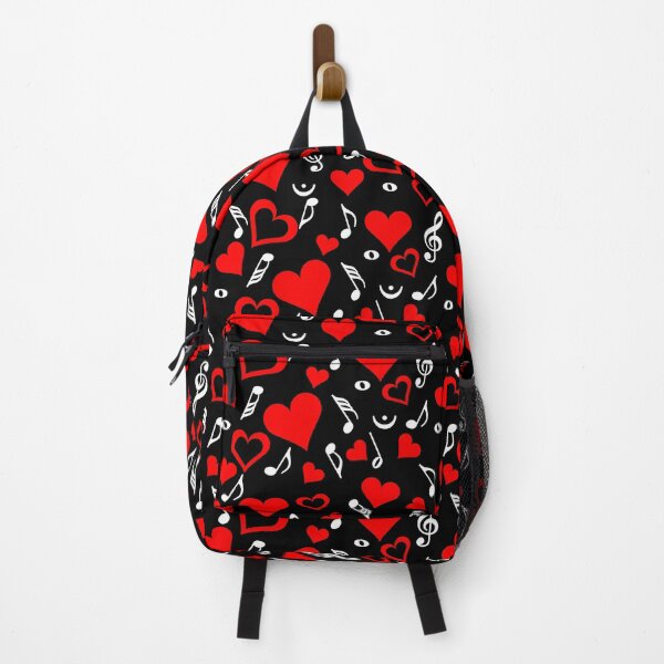 Item preview, Music Notes Red Hearts Pattern designed and sold by BartholGraphics.
