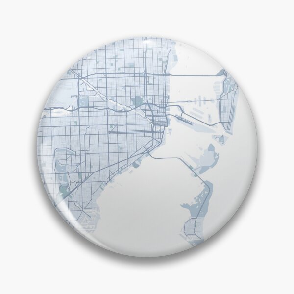 Artikelvorschau, Miami Karte, Miami Florida, Blaue Karte Art entworfen und verkauft von TheRedFinch.