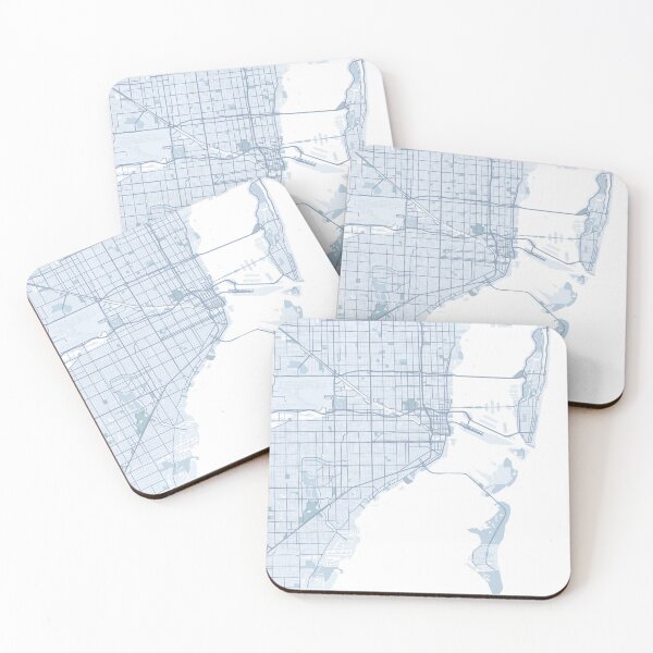 Item preview, Miami Map, Miami Florida, Blue Map Art designed and sold by TheRedFinch.