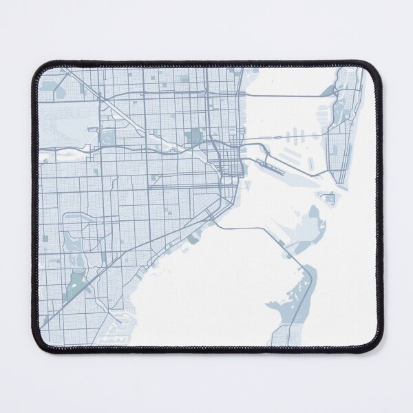 Item preview, Miami Map, Miami Florida, Blue Map Art designed and sold by TheRedFinch.
