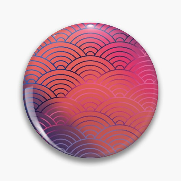 Item preview, Japanese Seigaiha Wave Abstract Purple Yellow Pink Gradient Pattern  designed and sold by IrinchiDE.