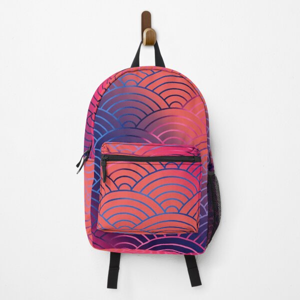 Item preview, Japanese Seigaiha Wave Abstract Purple Yellow Pink Gradient Pattern  designed and sold by IrinchiDE.