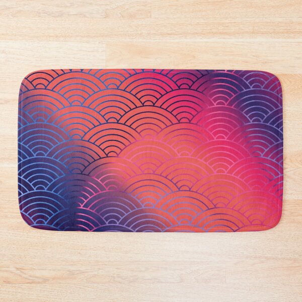 Item preview, Japanese Seigaiha Wave Abstract Purple Yellow Pink Gradient Pattern  designed and sold by IrinchiDE.
