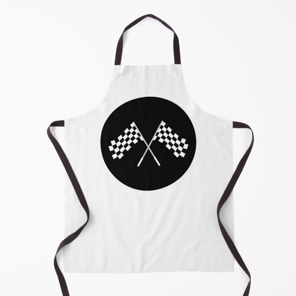 Item preview, Crossed black and white checkered flags logo conceptual of motor sport, isolated on dark round background designed and sold by Tae Mi.