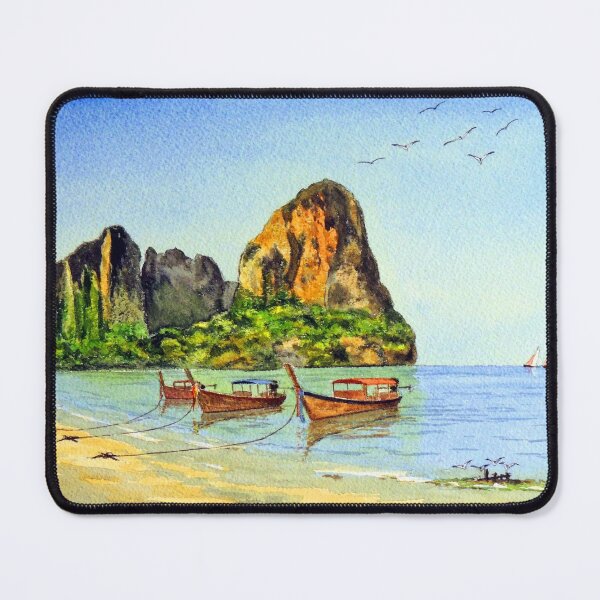 Item preview, Long-tail Boats At Railay Beach Krabi Thailand designed and sold by William Holkham.