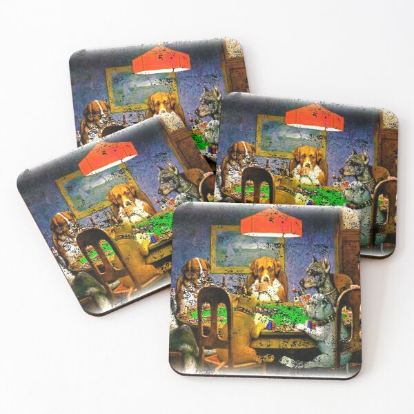 Item preview, Bunch of Bluffing Dogs on a Poker Night With Distressed Grunge Effect designed and sold by LuckyKermit.