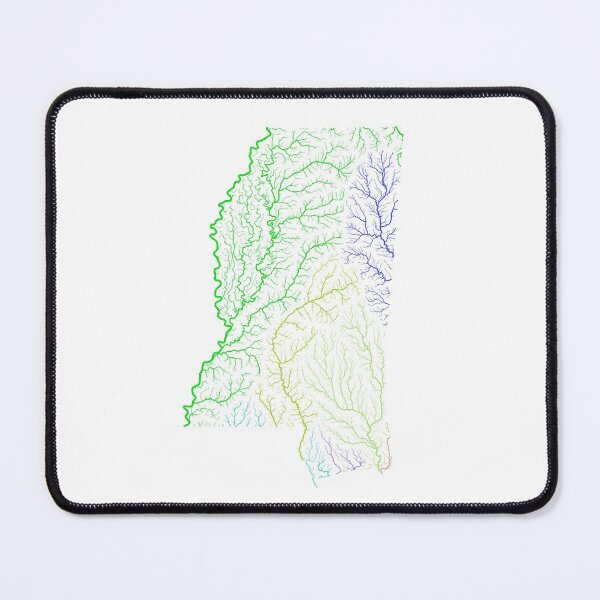 Item preview, Mississippi River Basin Map in Rainbow Colours with White Background designed and sold by GrasshopperGeo.