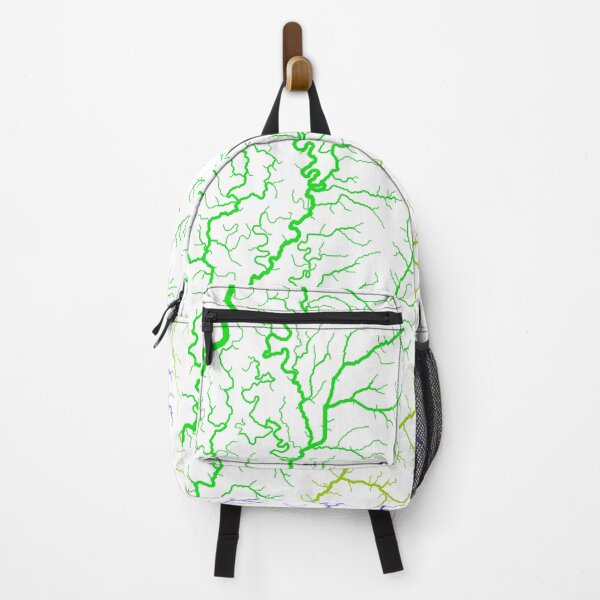 Item preview, Mississippi River Basin Map in Rainbow Colours with White Background designed and sold by GrasshopperGeo.