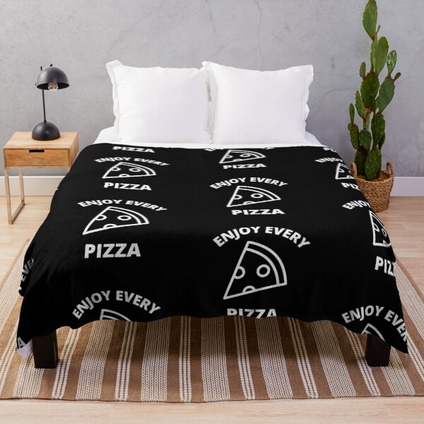 Item preview, Enjoy Every Pizza Simple Black And White Black Version designed and sold by LuckyKermit.