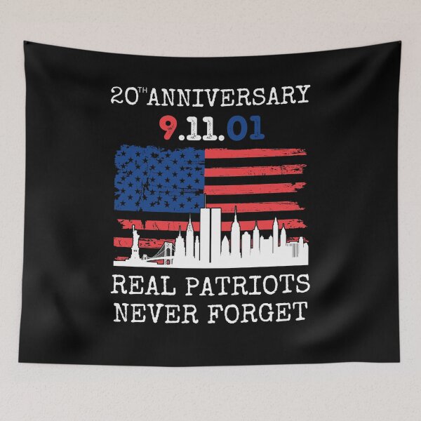 Item preview, 9/11 20th Anniversary Shirt September 11, 2001 Never Forget USA Flag NYC Patriot Day Shirt American Flag New York City Skyline Twin Towers designed and sold by matrixunplugged.