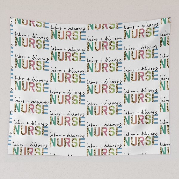 Item preview, Labor and delivery nurse Cheetah print typography | L and D Nurse Leopard print | Gifts for Labor+Delivery nurse designed and sold by Violet Treasures.