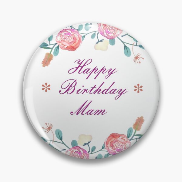 Item preview, Happy Birthday Mam Floral Garland Design designed and sold by OByD.