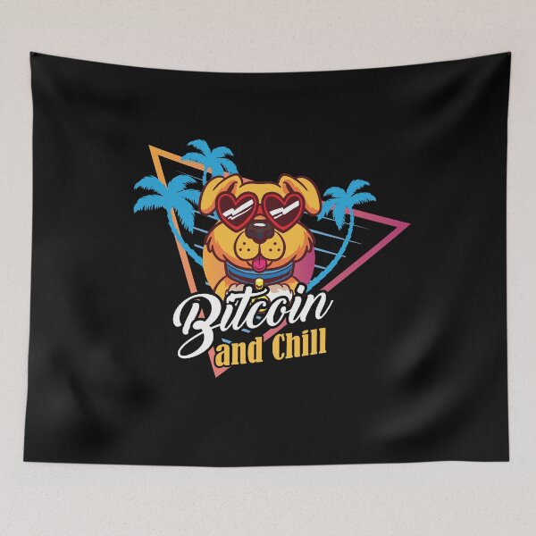 Item preview, Retro 90s Vintage Bitcoin Krypto Hund Bitcoin an Chill  designed and sold by Rzelemenz.