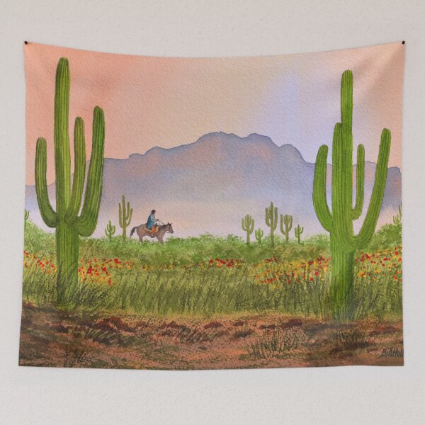 Item preview, Misty Desert Sunrise With Giant Cacti designed and sold by William Holkham.