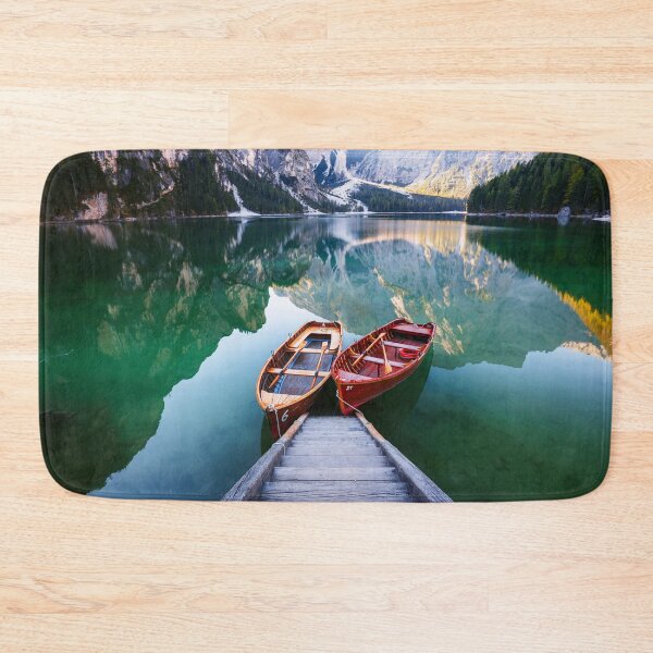 Item preview, 2 boats on a river surrounded by mountains designed and sold by Caregiverology.