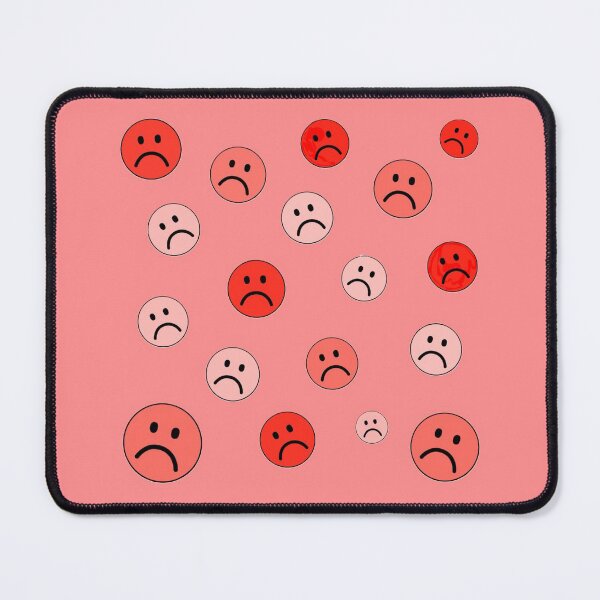 Item preview, Minimalistic Sad Emoji Faces Pattern Set Red Color designed and sold by Barolina.