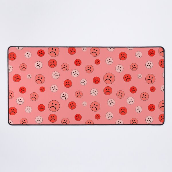 Item preview, Minimalistic Sad Emoji Faces Pattern Set Red Color designed and sold by Barolina.
