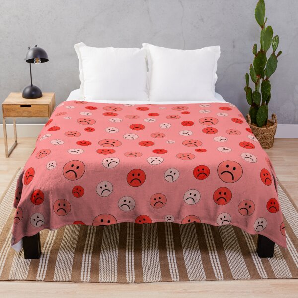 Item preview, Minimalistic Sad Emoji Faces Pattern Set Red Color designed and sold by Barolina.