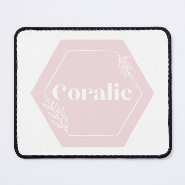 Pink nude hexagon Coralie name sign Mouse Pad