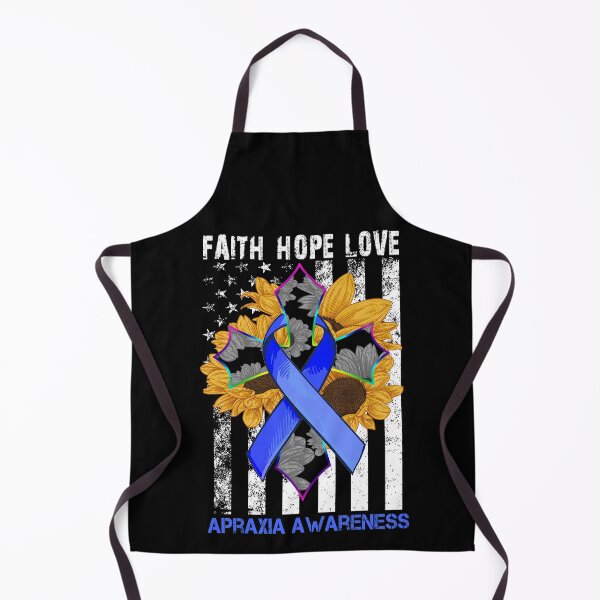 Item preview, Sunflower Faith Hope Love Cross and Flag Apraxia Awareness designed and sold by largellie.
