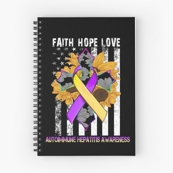 Item preview, Sunflower Faith Hope Love Cross and Flag Autoimmune Hepatitis Awareness designed and sold by largellie.