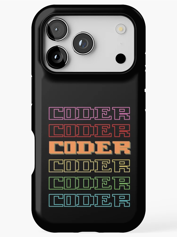Thumbnail 1 of 4, iPhone Case, Coder Coder| Colorful Coding/Coder software engineer developer programmer geek coder STEM designed and sold by brinikki.
