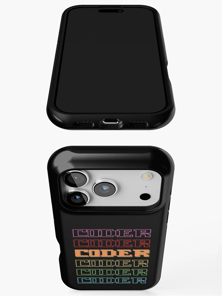 Thumbnail 3 of 4, iPhone Case, Coder Coder| Colorful Coding/Coder software engineer developer programmer geek coder STEM designed and sold by brinikki.