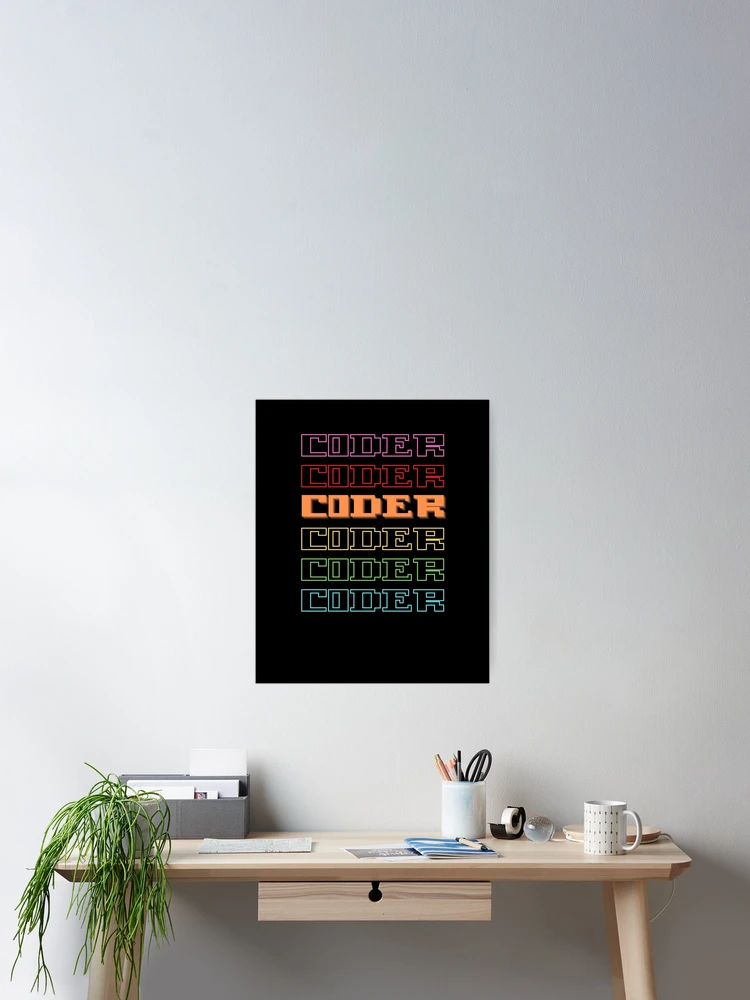Thumbnail 2 of 3, Poster, Coder Coder| Colorful Coding/Coder software engineer developer programmer geek coder STEM designed and sold by brinikki.