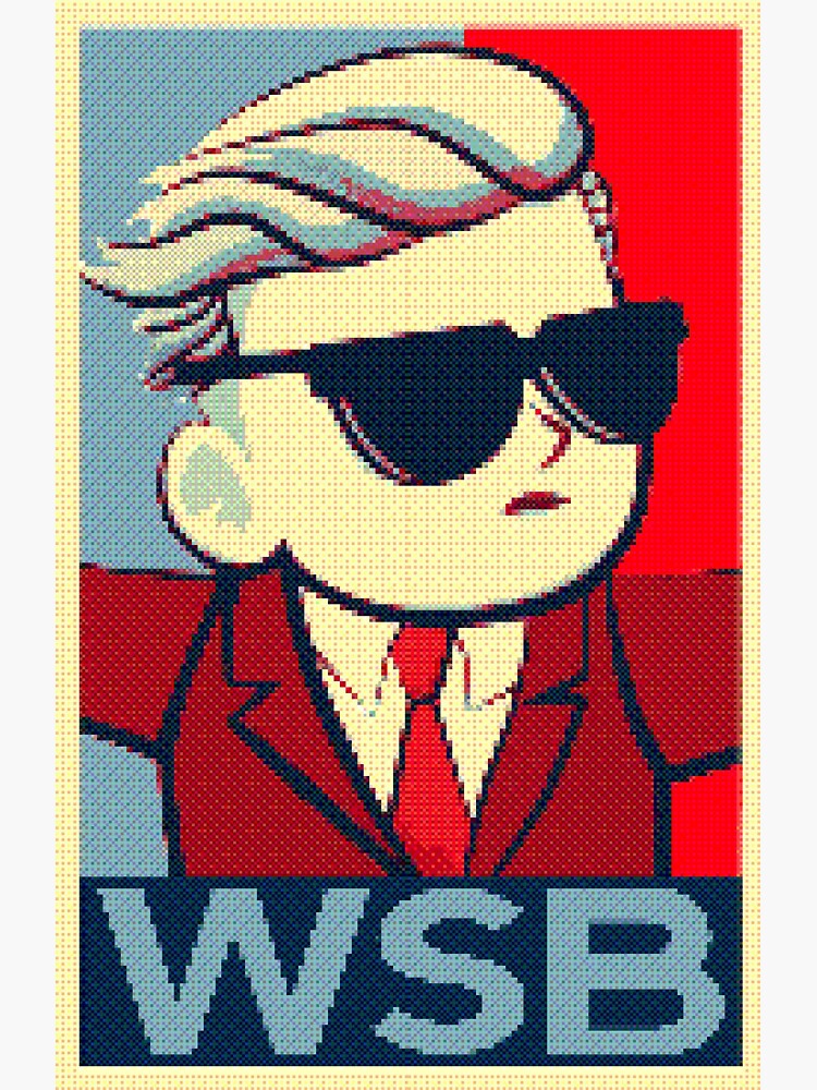 "WallStreetBets WSB Pixel Art" Sticker for Sale by ThetaGang Redbubble