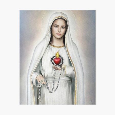 Vista previa del artículo con la obra «Inmaculado Corazón de María, Virgen María, Corazón de la Virgen María», diseñado y vendido por AMDG Line.