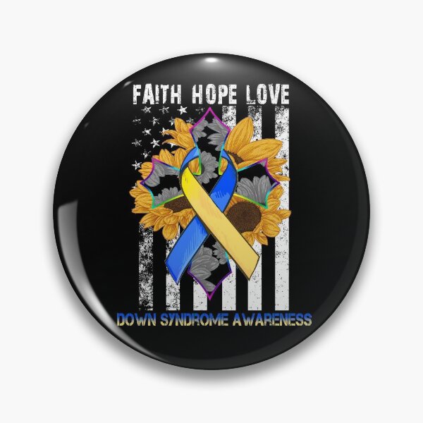 Item preview, Sunflower Faith Hope Love Cross and Flag Down Syndrome Awareness designed and sold by largellie.