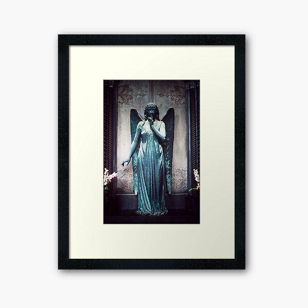 Blue Angel, Cimitero Monumentale di Staglieno, Genoa, Italy Framed Art Print