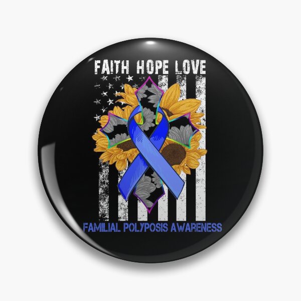 Item preview, Sunflower Faith Hope Love Cross and Flag Familial Polyposis Awareness designed and sold by largellie.