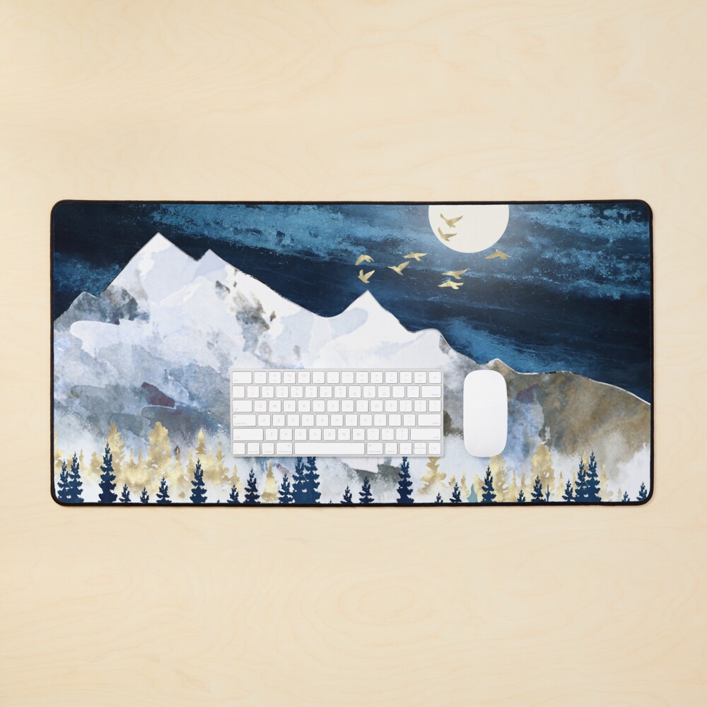 Moonlit Snow Mouse Pad