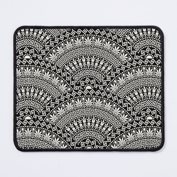 Item preview, Greek Black and White Fan Seamless Pattern designed and sold by KrisSidDesigns.